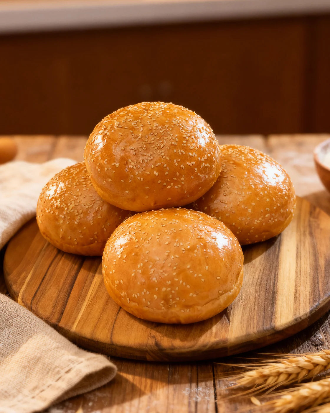 Pan Hamburguesa tipo Brioche · Paquete 8 unidades