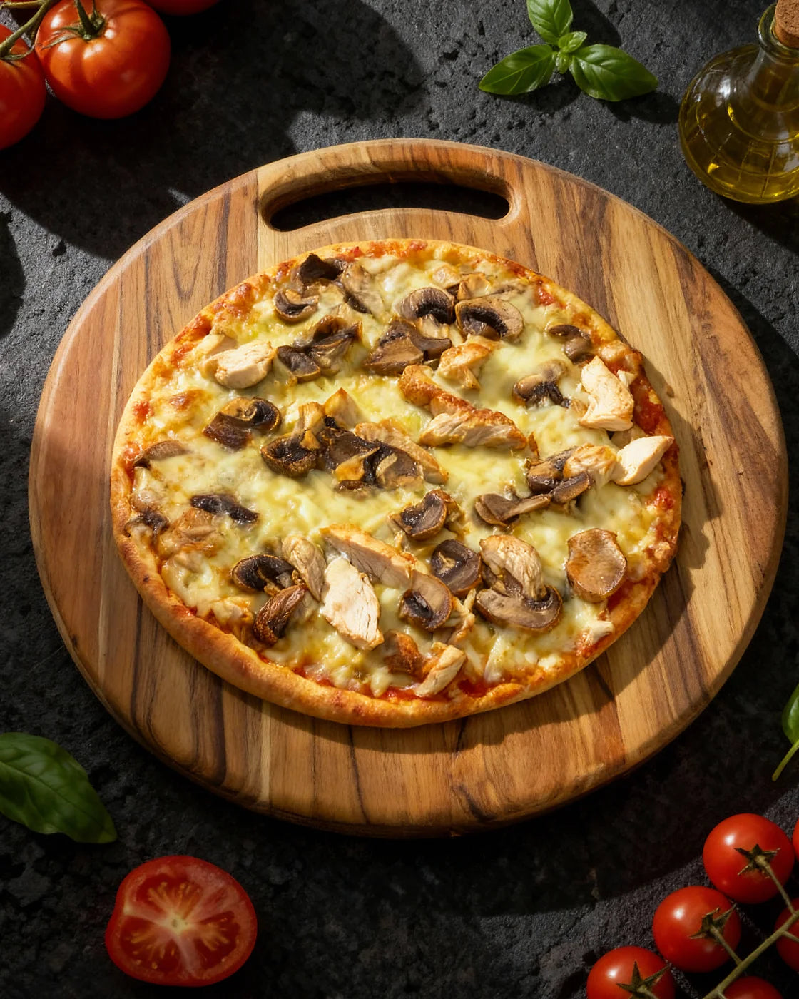 Pizza Pollo con Champiñones (CONGELADA)