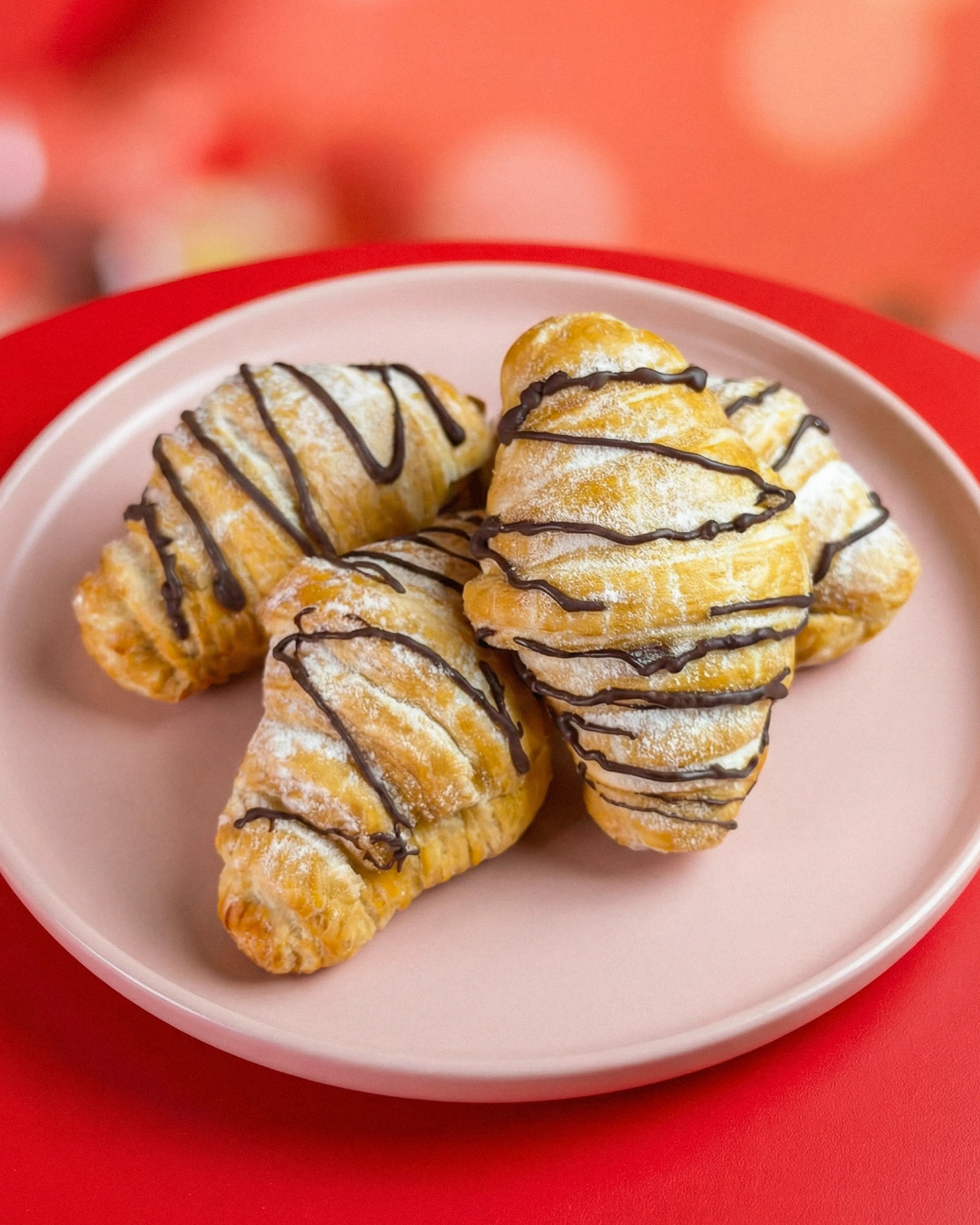 Mini Croissants rellenos de chocolate X4